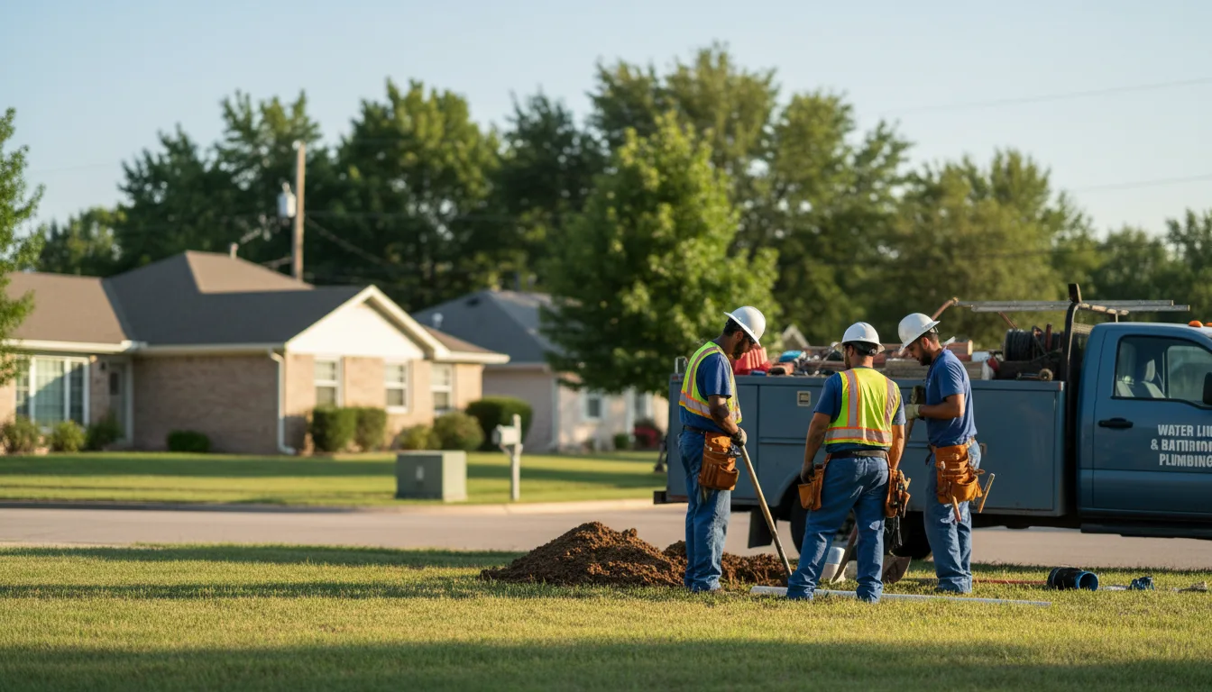 Residential water line and bathroom plumbing service in Delta, OH